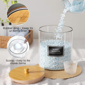 HomePekite acrylic dryer sheet container with clear lid, showcasing orderly organization.