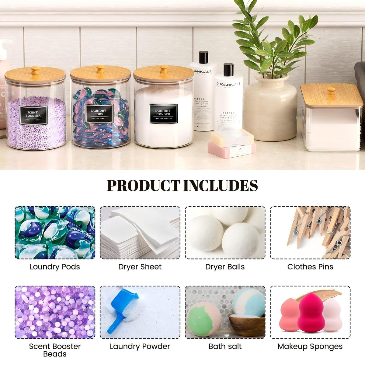 HomePekite multi-functional storage fits on countertops or shelves.