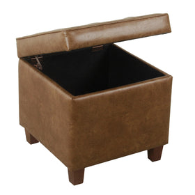 HomePop ottoman with sturdy base suitable for daily seating