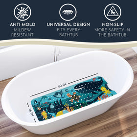 Homerella non-slip bath mat top view shows textured surface for gentle steps.
