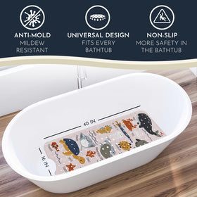 Homerella baby bath mat shows 200+ suction cups for secure mounting