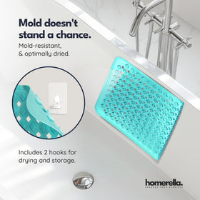 Homerella bath mat suction cups close-up demonstrates secure, slip-free grip.