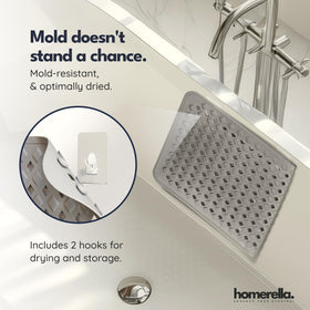 Homerella anti-mold design promotes drier bathroom surfaces