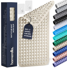 Homerella bathtub mat with 250+ suction cups for secure grip.