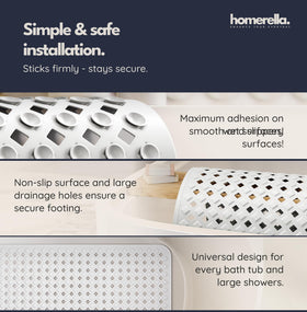 Homerella machine-washable shower mat easy to clean and maintain.