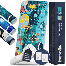Homerella Ocean Sea Animals bath mat with 200 suction cups for safe bath time.