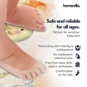 Homerella bath mat close-up shows 200+ suction cups for reliable non-slip grip.