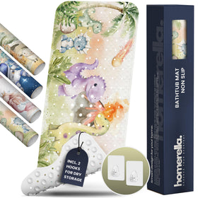 Homerella Ocean Sea Animals bath mat, top view, secure grip on smooth tub surfaces.