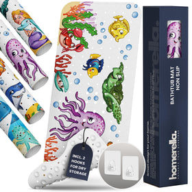 Homerella Ocean Sea Animals bath mat with vibrant creatures for safer bath play.