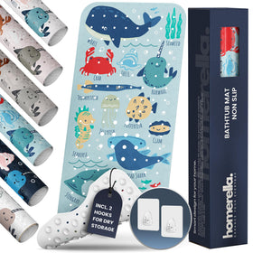 Homerella Ocean Sea Animals bath mat with ocean visuals for safe bath time