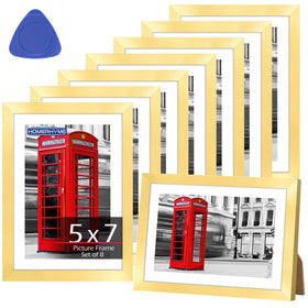 HOMERHYME 5x7 gold frame for wall display with gallery-ready elegance.