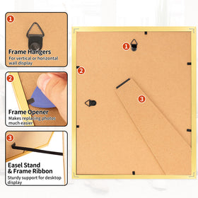 Homerhyme gold frame backside with hanging brackets for easy wall mounting