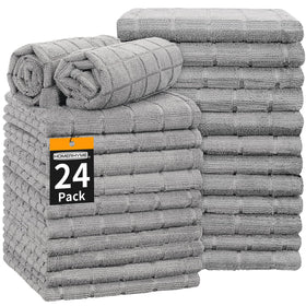 HOMERHYME hand towels bulk 24-pack, soft 25x15 inches for quick drying.