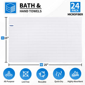 HOMERHYME microfiber absorbent bath towel for fast moisture pickup