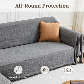 HOMERILLA dog-friendly couch cover provides durable protection from fur.