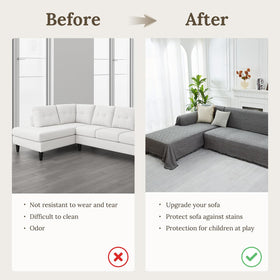 HOMERILLA washable blanket sofa cover enables easy cleaning.