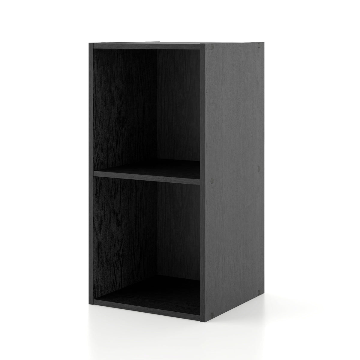 Homes Inside + Out Apexa 2-Cube Shelves in woodgrain for dorm storage
