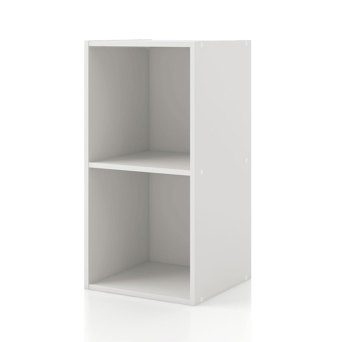 HOMES: INSIDE + OUT Apexa 2-Cube open shelf for versatile cube-bin storage.