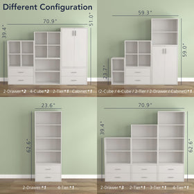 Homes Inside + Out Apexa 2-Drawer Closed Storage hides clutter.