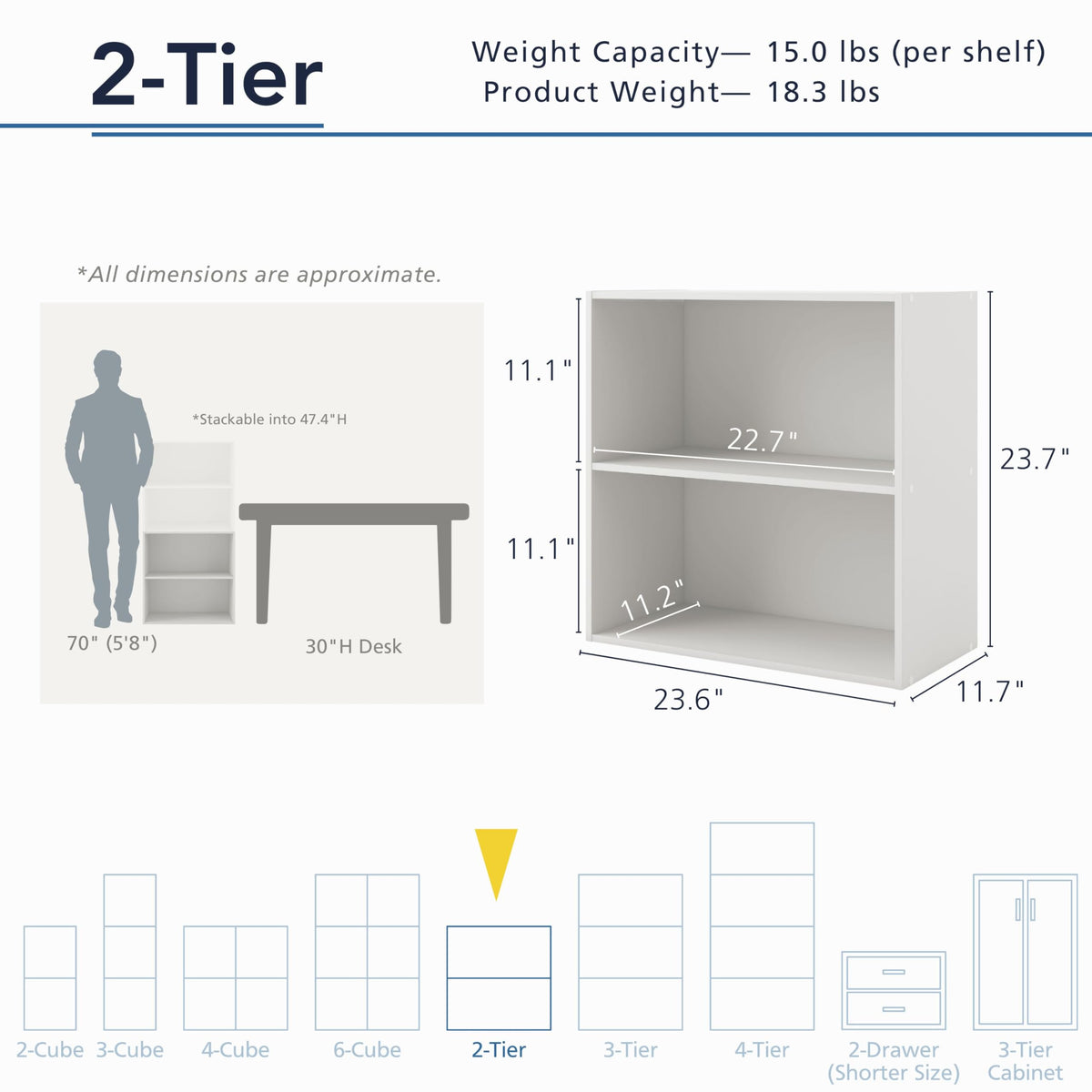 Homes Inside + Out Apexa 3-Cube Open Cube provides tidy vertical storage.