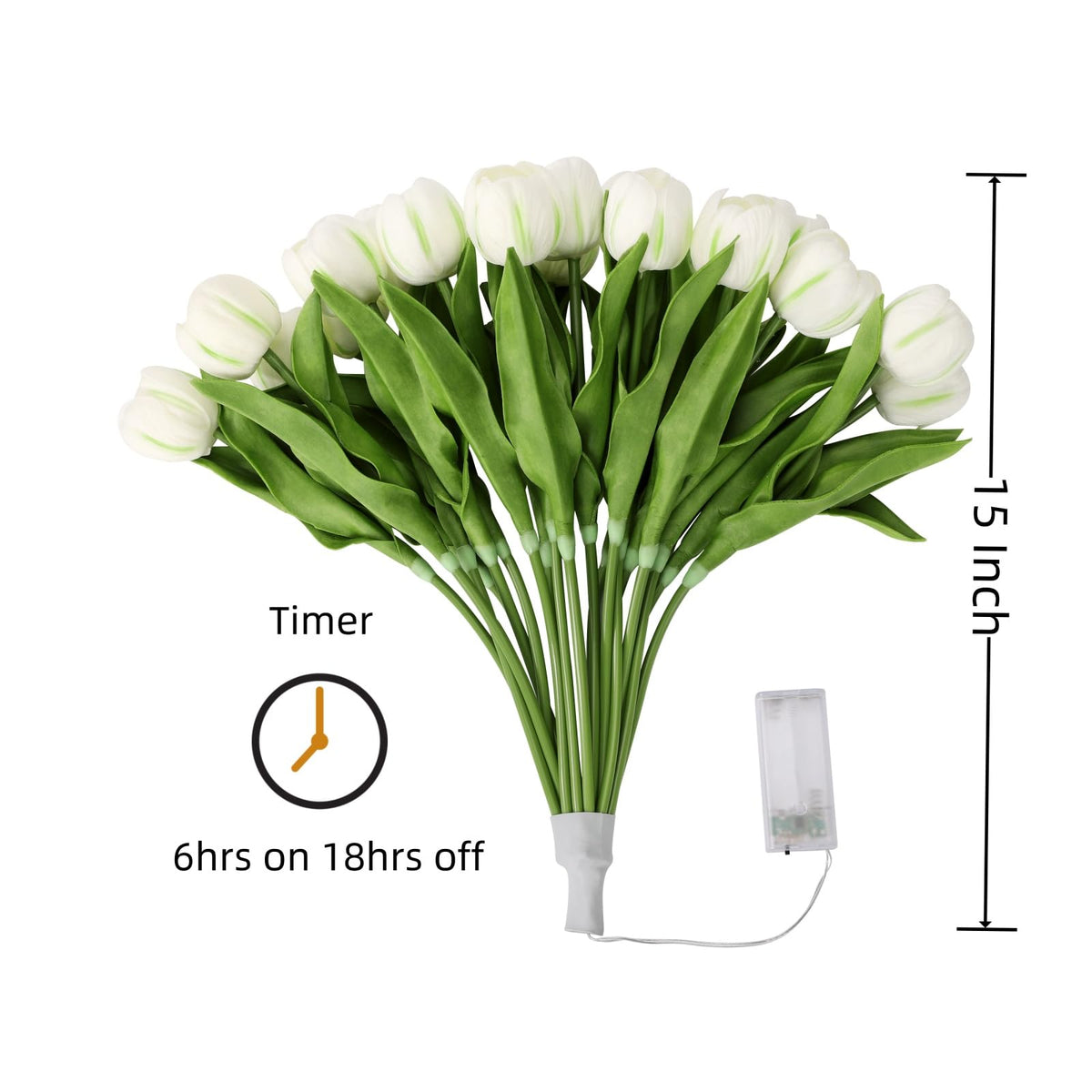 HOMESEASONS battery-operated tulips offer cordless display options.