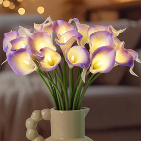 HOMESEASONS Calla Lily night light bouquet adds warm, cozy ambience to any living space.