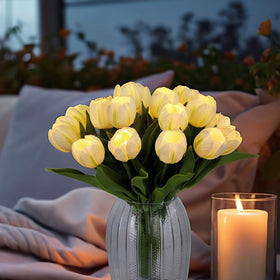 HOMESEASONS faux tulips brighten table settings with life-like texture.