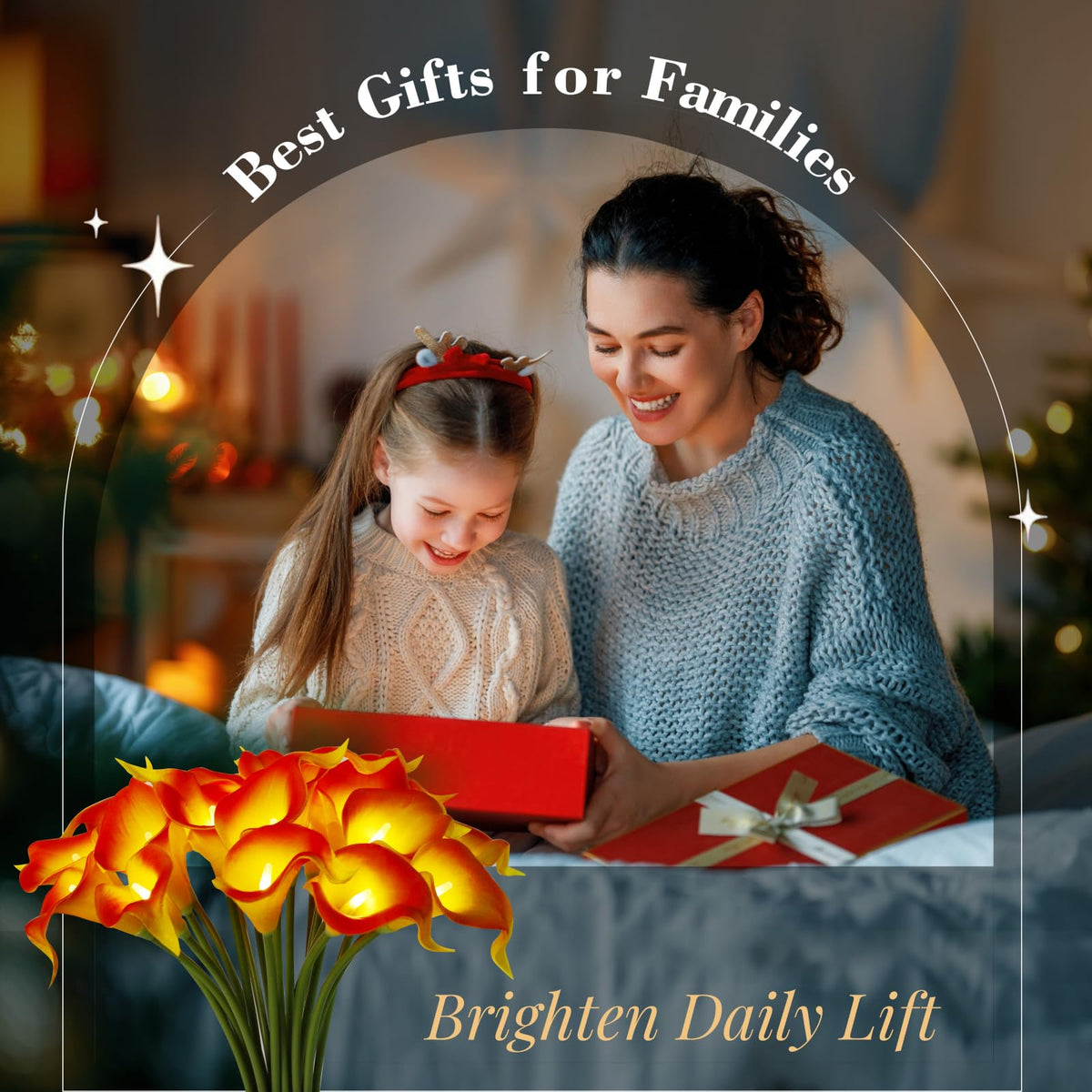 HOMESEASONS No vase needed; versatile centerpiece with warm glow.