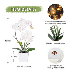 HOMESEASONS Orchid Lamp as dining centerpiece adding color and glow