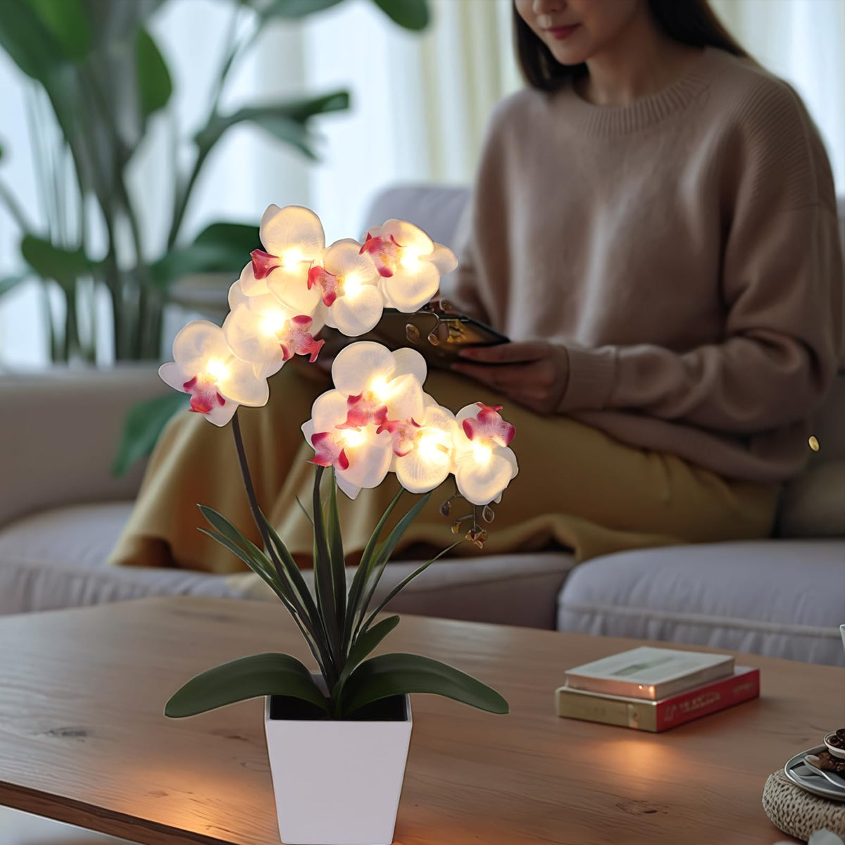 HOMESEASONS Orchid Lamp packaging ready for gifting and decor