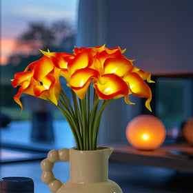 HOMESEASONS Real touch PU Calla Lilies look lifelike for year-round decor.