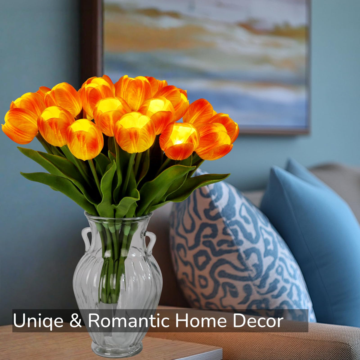 Homeseasons real touch PU tulips with soft petals look lifelike.