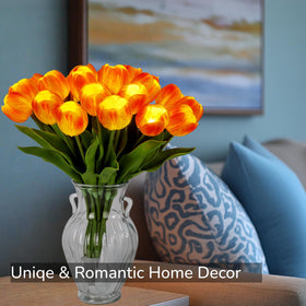 Homeseasons real touch PU tulips with soft petals look lifelike.