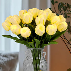 HOMESEASONS tulip light bouquet in white for warm, romantic ambiance.
