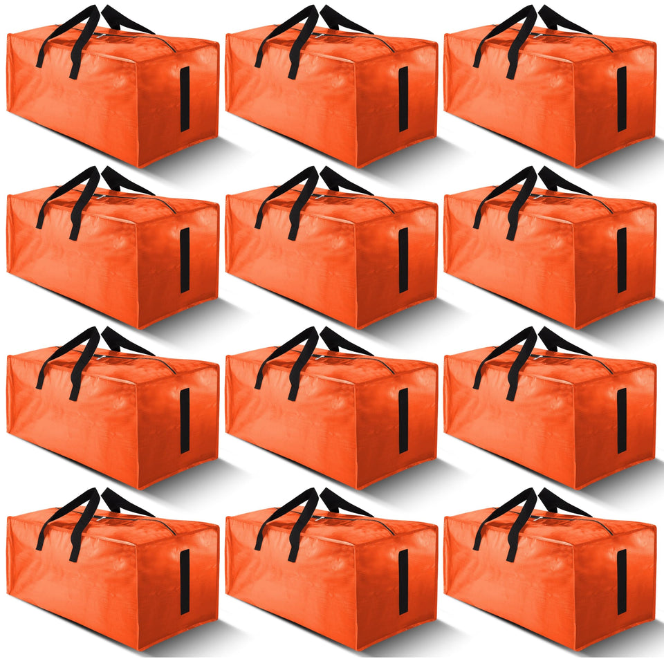 Homesure large moving bag orange, open-top view for easy packing and quick access.