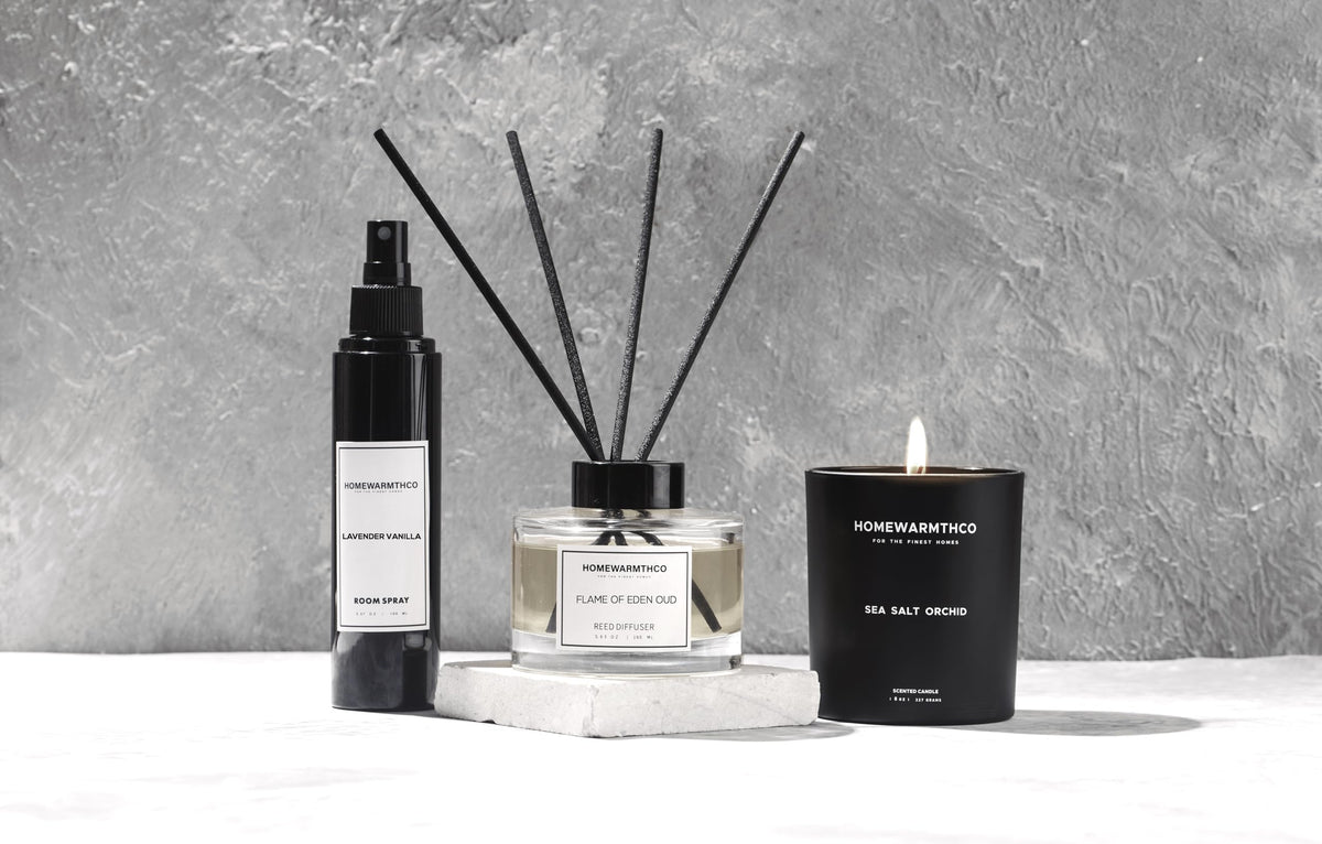 Homewarmthco Blooms by Night paraben-free label close-up emphasizes safe luxury