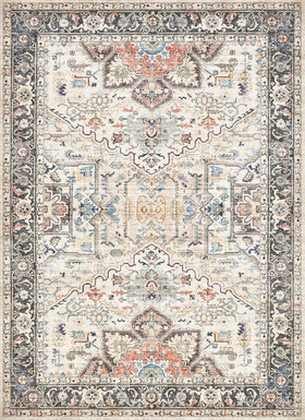 Homewill area rug 5x7 carries vintage floral charm with durable backing.
