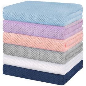 HOMEXCEL 6-pack bath towels set in soft 24x48 inches for gentle skin contact.