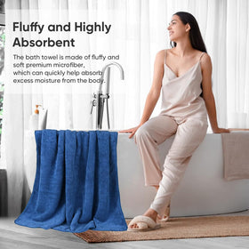 HOMEXCEL bath towel absorbency test demonstrates rapid drying after showers or workouts