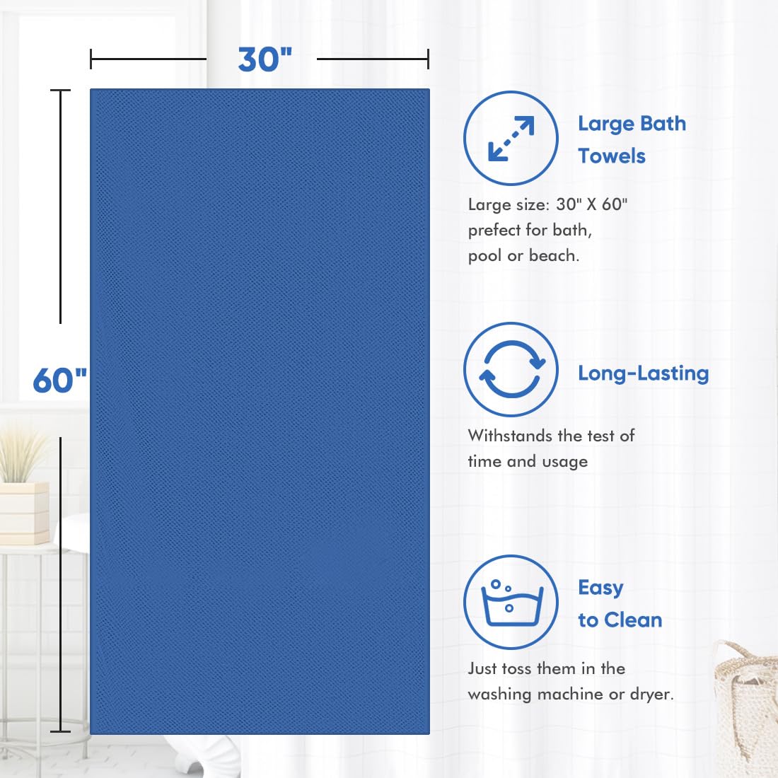 HOMEXCEL bath towel gym-pool use shows versatile performance at gym or pool