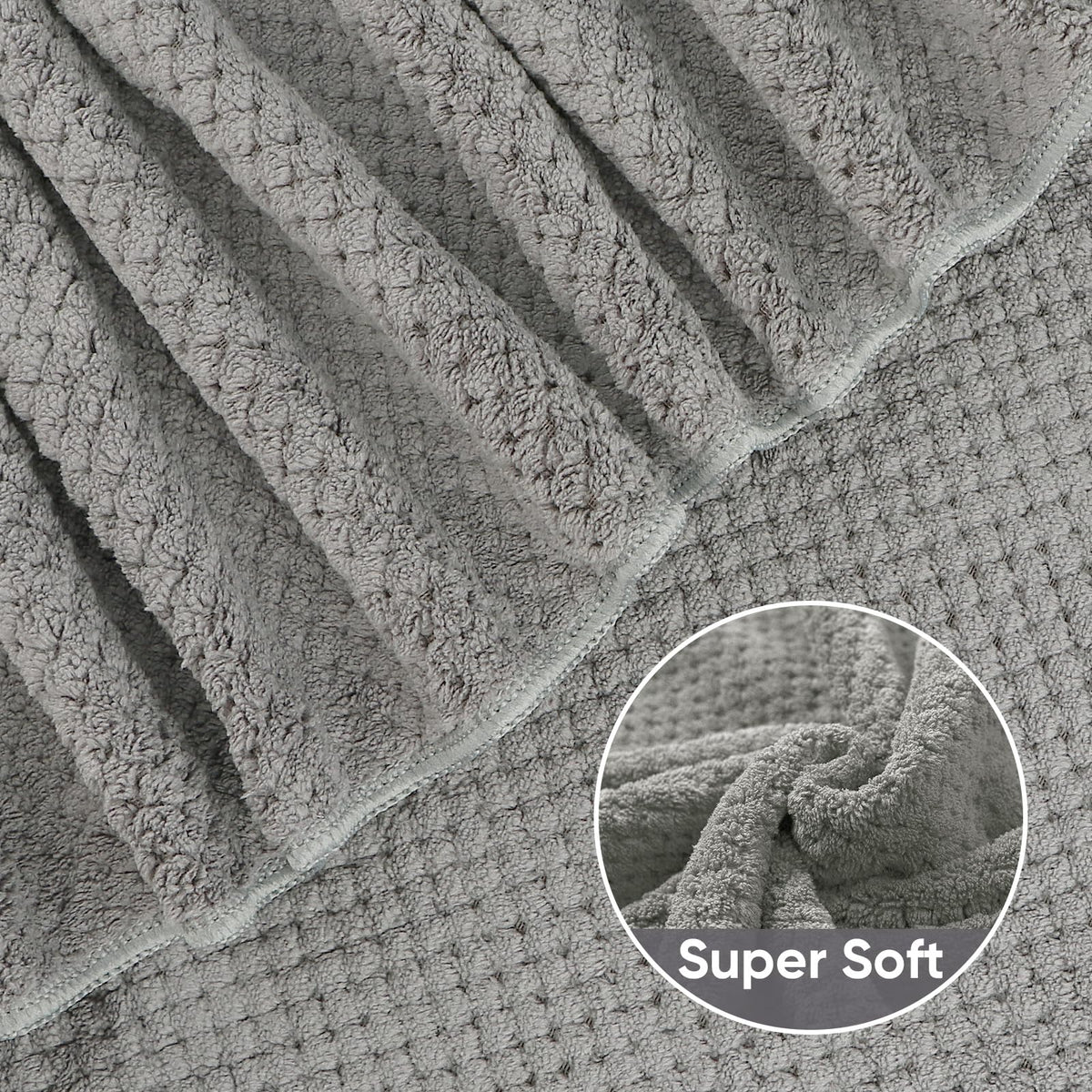 HOMEXCEL microfiber towel delivers quick absorption after showers.
