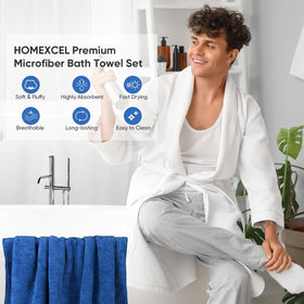 HOMEXCEL bath towel pack-4 display features four towels ready for daily use