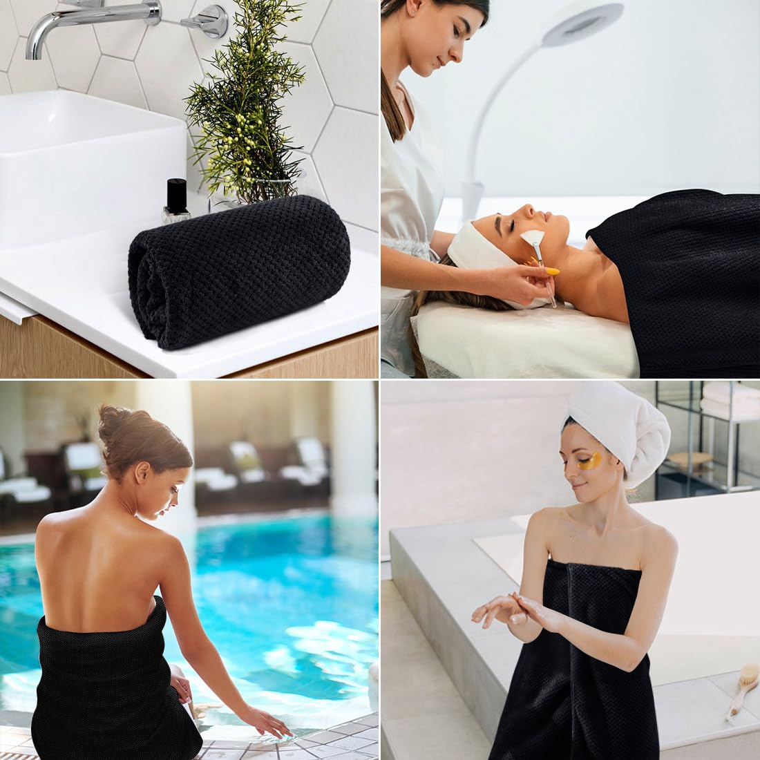 HOMEXCEL towel set neatly folded for easy storage