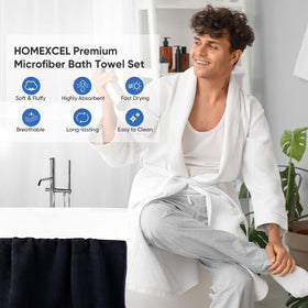HOMEXCEL bath towels in full-coverage size for wrapping the body