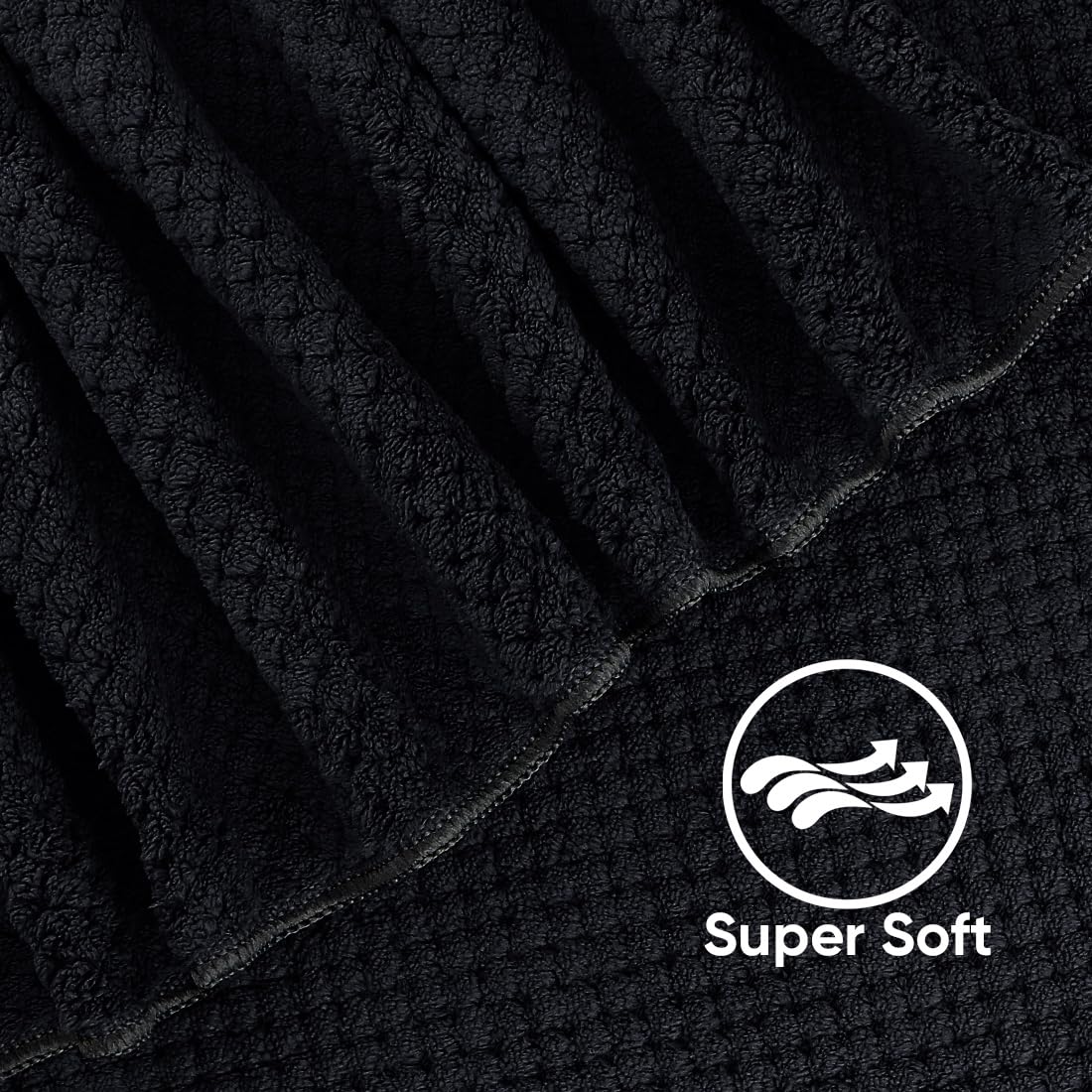 HOMEXCEL towels showing quick-dry absorbency after use