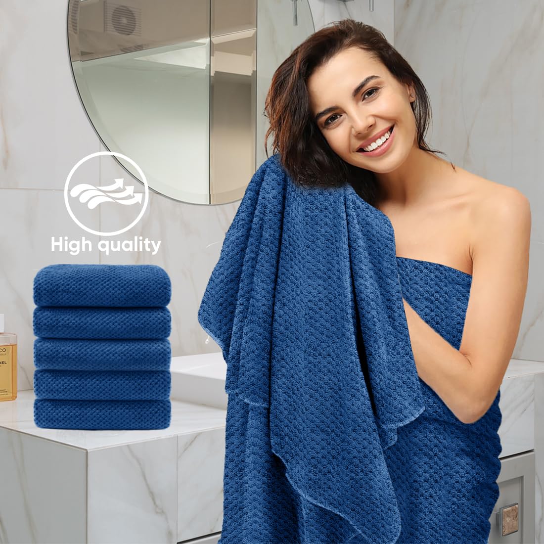 HOMEXCEL towels stay lint-free after repeated washing.