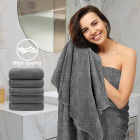 HOMEXCEL towels in hotel bathroom setting for spa-like feel.