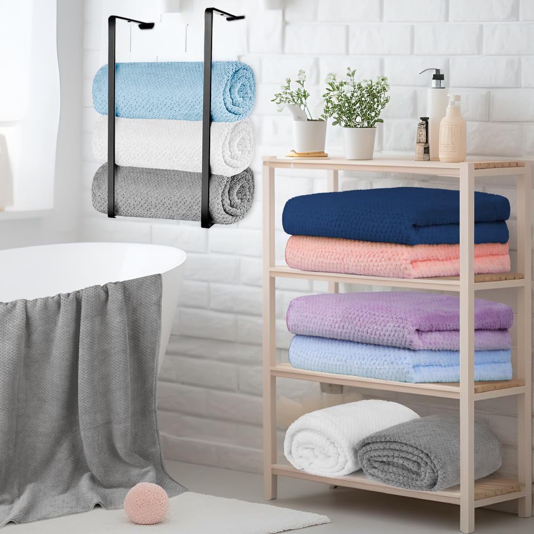 HOMEXCEL lightweight towels dry quickly to simplify laundry days.