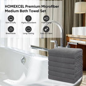 HOMEXCEL lint-free towel texture shown after multiple washes.
