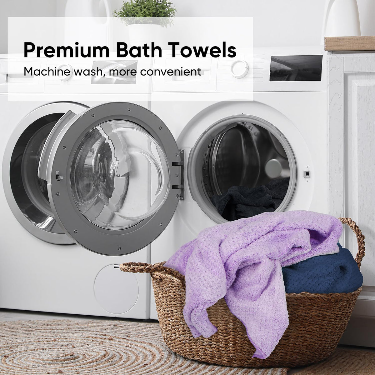 HOMEXCEL soft, durable towels stay plush through frequent use.